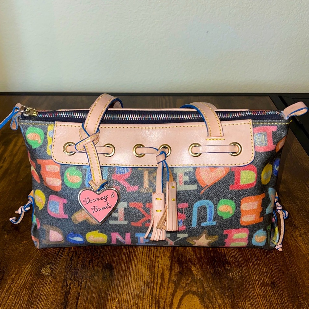 Dooney Bourke Monogram Signature Printed Shoulder Bag